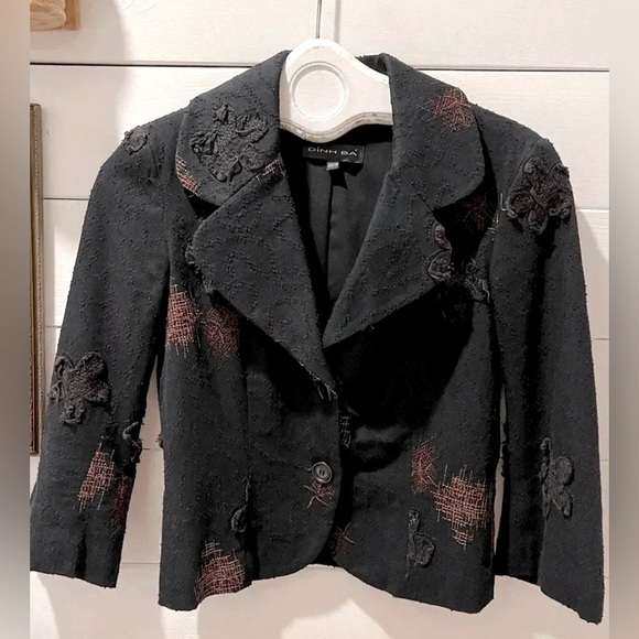 Black Textured Artistic Jacket – Dinh Bà – Size XS - Picture 1 of 9